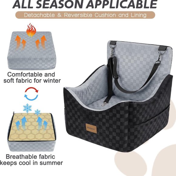 Elevated Dog Car Seat for Small/Medium Dogs up to 35 lbs - Picture 5 of 8